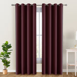 Set of 2 Thermal Blackout Curtains for Bedroom and Living Room