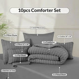 Luxury 10-Piece Bedding Set with Plush Comforter