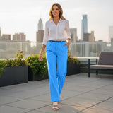 Women’s Stretch Work Pants on a model – Lux Decor