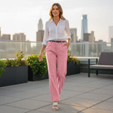 Women’s Stretch Work Pants on a model – Lux Decor