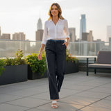 Women’s Stretch Work Pants on a model – Lux Decor