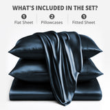 Silky Soft 4-Piece Satin Sheet Set | Deep Pocket | Wrinkle-Free Easy Care Bedding