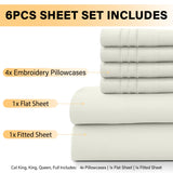 Premium 6-Piece Deep Pocket Bed Sheets Set