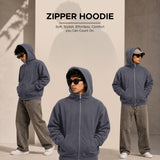 Cloud Zip Oversized Hoodie on a model – Lux Decor