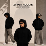 Cloud Zip Oversized Hoodie on a model – Lux Decor
