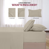 4-Piece Deep Pocket Bed Sheets Set – Ultra Soft & All-Season Comfort
