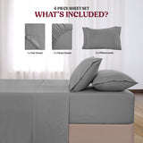 4-Piece Deep Pocket Bed Sheets Set – Ultra Soft & All-Season Comfort