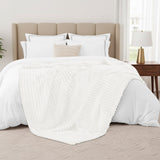 Striped Fleece Blanket | Cozy Textured Throw | Soft & Warm – Multiple Sizes