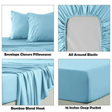 4-Piece Bamboo Blend Cooling Bed Sheets Set