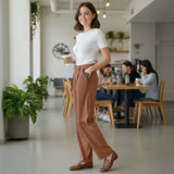 Women’s Stretch Work Pants on a model – Lux Decor