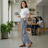 Women’s Stretch Work Pants on a model – Lux Decor