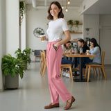 Women’s Stretch Work Pants on a model – Lux Decor