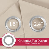 Set of 2 Thermal Blackout Curtains for Bedroom and Living Room