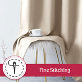 Set of 2 Thermal Blackout Curtains for Bedroom and Living Room