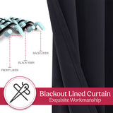 Set of 2 Thermal Blackout Curtains for Bedroom and Living Room