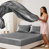 Silky Soft 4-Piece Satin Sheet Set | Deep Pocket | Wrinkle-Free Easy Care Bedding