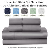 4-Piece 100% Organic Bamboo Viscose Sheet Set