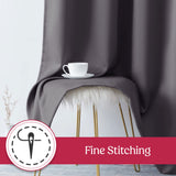 Set of 2 Thermal Blackout Curtains for Bedroom and Living Room