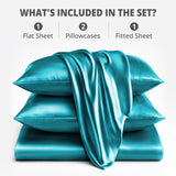 Silky Soft 4-Piece Satin Sheet Set | Deep Pocket | Wrinkle-Free Easy Care Bedding
