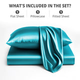 Silky Soft 4-Piece Satin Sheet Set | Deep Pocket | Wrinkle-Free Easy Care Bedding