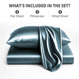 Silky Soft 4-Piece Satin Sheet Set | Deep Pocket | Wrinkle-Free Easy Care Bedding