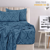 4-Piece Paisley Design Bed Sheet Set | Deep Pocket | Flat, Fitted & Pillowcases