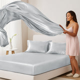 Silky Soft 4-Piece Satin Sheet Set | Deep Pocket | Wrinkle-Free Easy Care Bedding