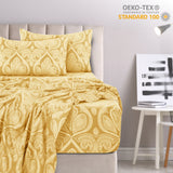 4-Piece Paisley Design Bed Sheet Set | Deep Pocket | Flat, Fitted & Pillowcases