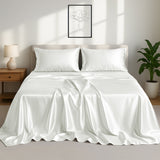 Silky Soft 4-Piece Satin Sheet Set | Deep Pocket | Wrinkle-Free Easy Care Bedding