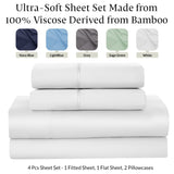 4-Piece 100% Organic Bamboo Viscose Sheet Set