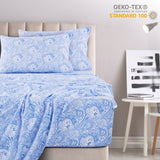 4-Piece Paisley Design Bed Sheet Set | Deep Pocket | Flat, Fitted & Pillowcases