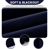 Set of 2 Thermal Blackout Curtains for Bedroom and Living Room