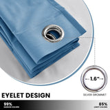 Set of 2 Thermal Blackout Curtains for Bedroom and Living Room