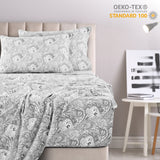 4-Piece Paisley Design Bed Sheet Set | Deep Pocket | Flat, Fitted & Pillowcases