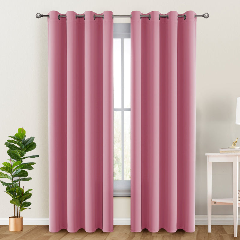 Set of 2 Thermal Blackout Curtains for Bedroom and Living Room