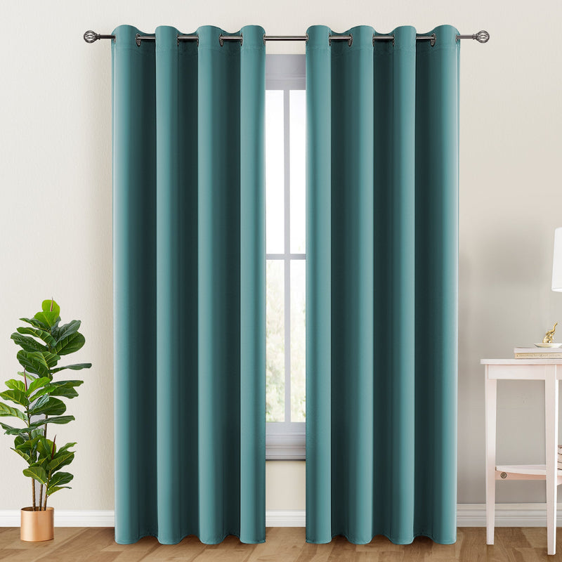 Set of 2 Thermal Blackout Curtains for Bedroom and Living Room