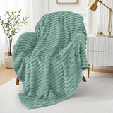 Striped Fleece Blanket | Cozy Textured Throw | Soft & Warm – Multiple Sizes