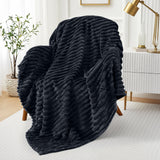 Striped Fleece Blanket | Cozy Textured Throw | Soft & Warm – Multiple Sizes