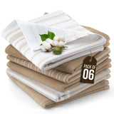 100% Cotton Kitchen Towels (Set of 6) | Terry Cloth | 16x26 inches