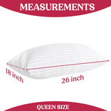 2-Pack Cotton Stripe Plush Bed Pillows