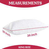 2-Pack Cotton Stripe Plush Bed Pillows