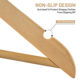 Premium Wooden Hangers with Non-Slip Notches - Pack of 20 & 30