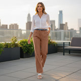 Women’s Stretch Work Pants on a model – Lux Decor