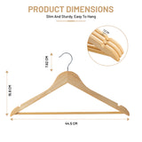 Premium Wooden Hangers with Non-Slip Notches - Pack of 20 & 30