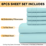 Premium 6-Piece Deep Pocket Bed Sheets Set