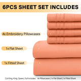 Premium 6-Piece Deep Pocket Bed Sheets Set