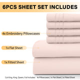Premium 6-Piece Deep Pocket Bed Sheets Set
