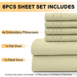 Premium 6-Piece Deep Pocket Bed Sheets Set