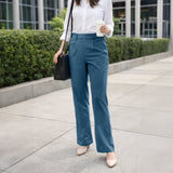 Women’s Stretch Work Pants on a model – Lux Decor