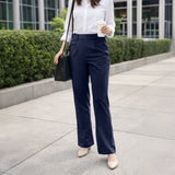 Women’s Stretch Work Pants on a model – Lux Decor